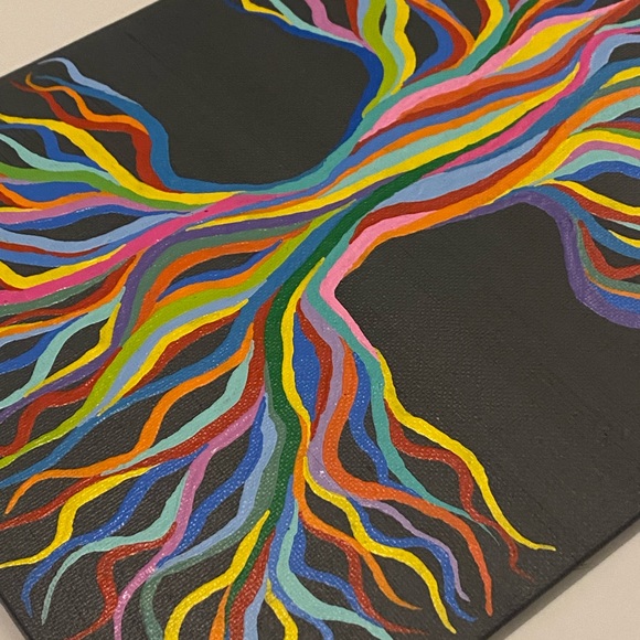 Tree of Life Painting - Hand Painted By Myself - Rainbow Tree 8x10 Inch Panel - Picture 8 of 12